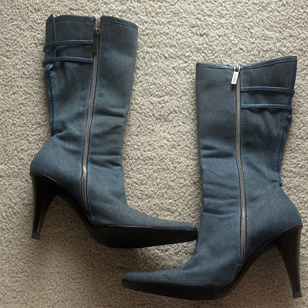 Dibera Italian Denim High Heel Boots